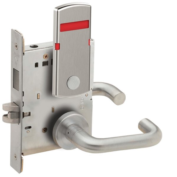 Schlage Grade 1 Privacy with Deadbolt Mortise Lock, 03 Lever, A Rose, Exterior Indicator Displays -inVacant/ L9440 03A 626 L283-722